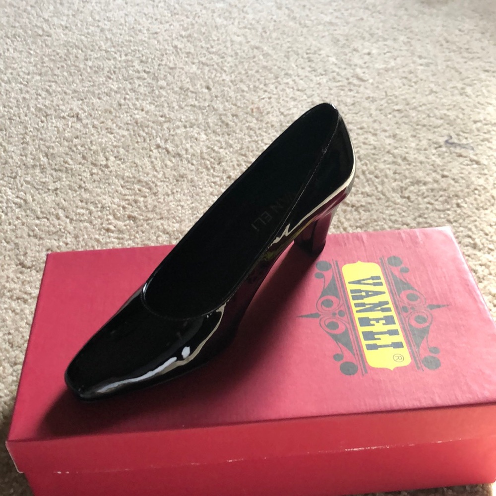 Vaneli black patent shoes